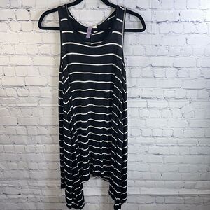 👗 Francesca’s Black and White Striped Racerback Dress - Size Small -